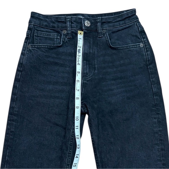Zara, High Rise Straight Jeans, Black Wash, Size 2 - Picture 8 of 11